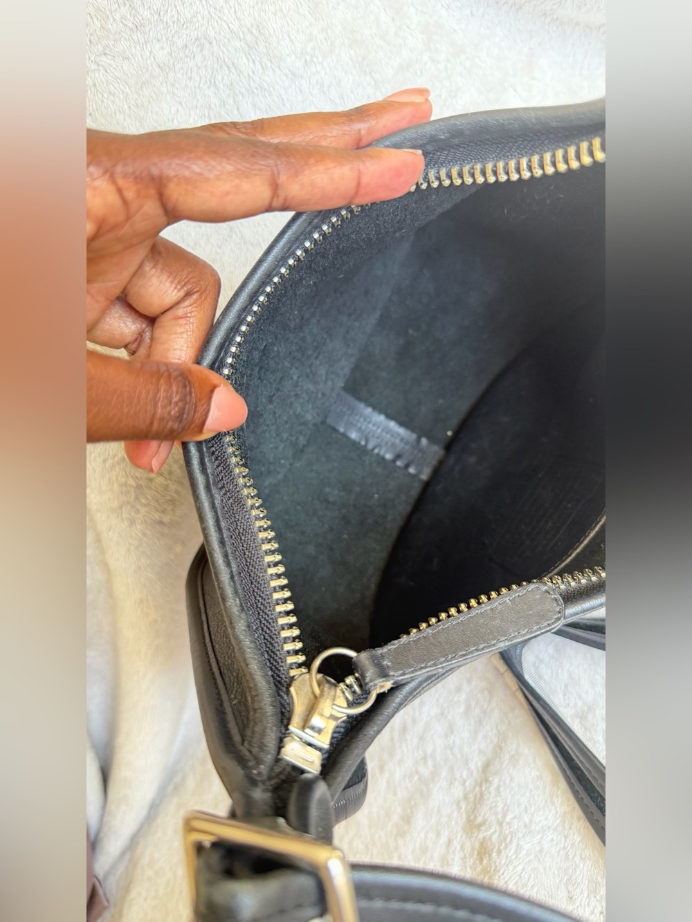 Vintage Coach Black Leather Janice Legacy Crossbody Bag Hobo 9950 Nickel HW - Picture 11 of 16